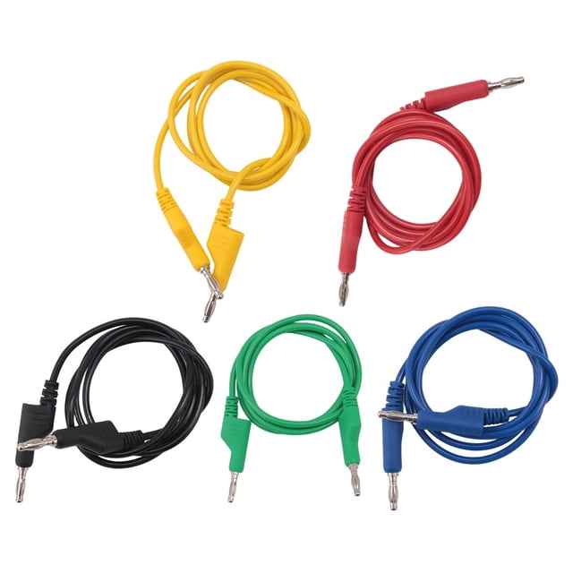 P1036 5 Piezas Conector Banana de Cobre 4 mm A Multímetro Cables Prueba Cable PVC Blando 1 M 1000 V 15