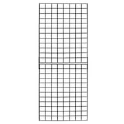 SSWBasics Black 2' X 6" Wire Grid Kit - (2) 2' X 3" Panels-Black Wire Grid Wall Panels - Multi-Purpose Metal Grid Wall for Retail and Craft Fair Display