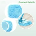 thumbnail image 3 of 4 Pcs Reusable Mop Pads, 9.8 x 4.5 in（25 x 11.5 cm）, Blue Chenille Compatible Mop Pads for Sweeper, Dry & Wet Mop Pads, Replacement Head for Home Flat Mop, 3 of 5