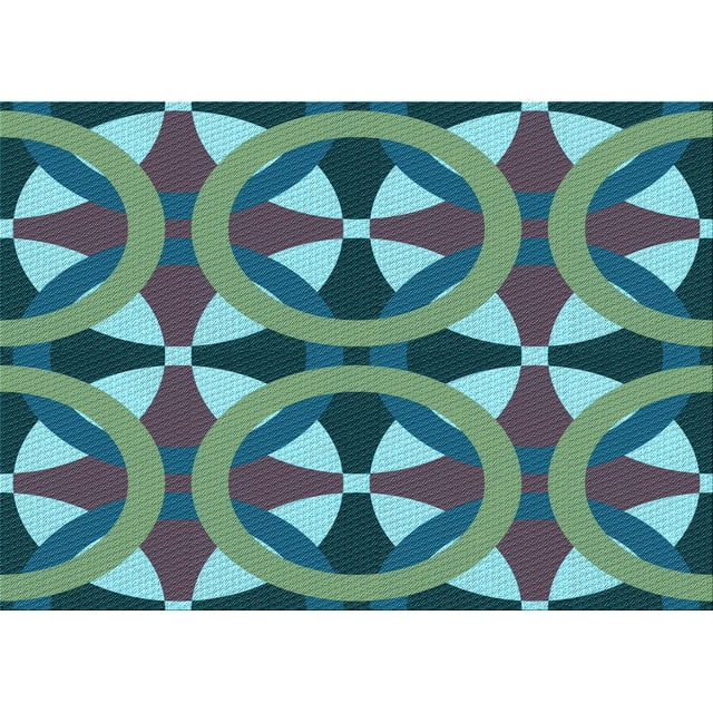 Ahgly Company Machine Washable Indoor Rectangle Transitional Blue Jay Blue Area Rugs, 6' x 9'