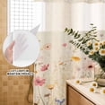 thumbnail image 3 of No Hook Shower Curtain, Pastoral Vintage Botanical Shower Curtains for Bathroom with See Through Top Window, Spring Summer Floral Waterproof & Washable Bath Curtain 66"x72", 3 of 9