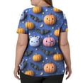 thumbnail image 3 of LHVUOA Halloween Scrub Tops for Women Nurse Uniforms Stretch Short Sleeve Nurse Scrubs Tee Cute Halloween Blouse T-Shirts Tee Tops, 3 of 5
