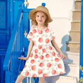 thumbnail image 6 of FORMRS Girls Short Sleeve Dress Summer Casual Round Neck A-line Beach Sundress, Sizes 2T-8T, Apple Plaid Pattern, 6 of 8