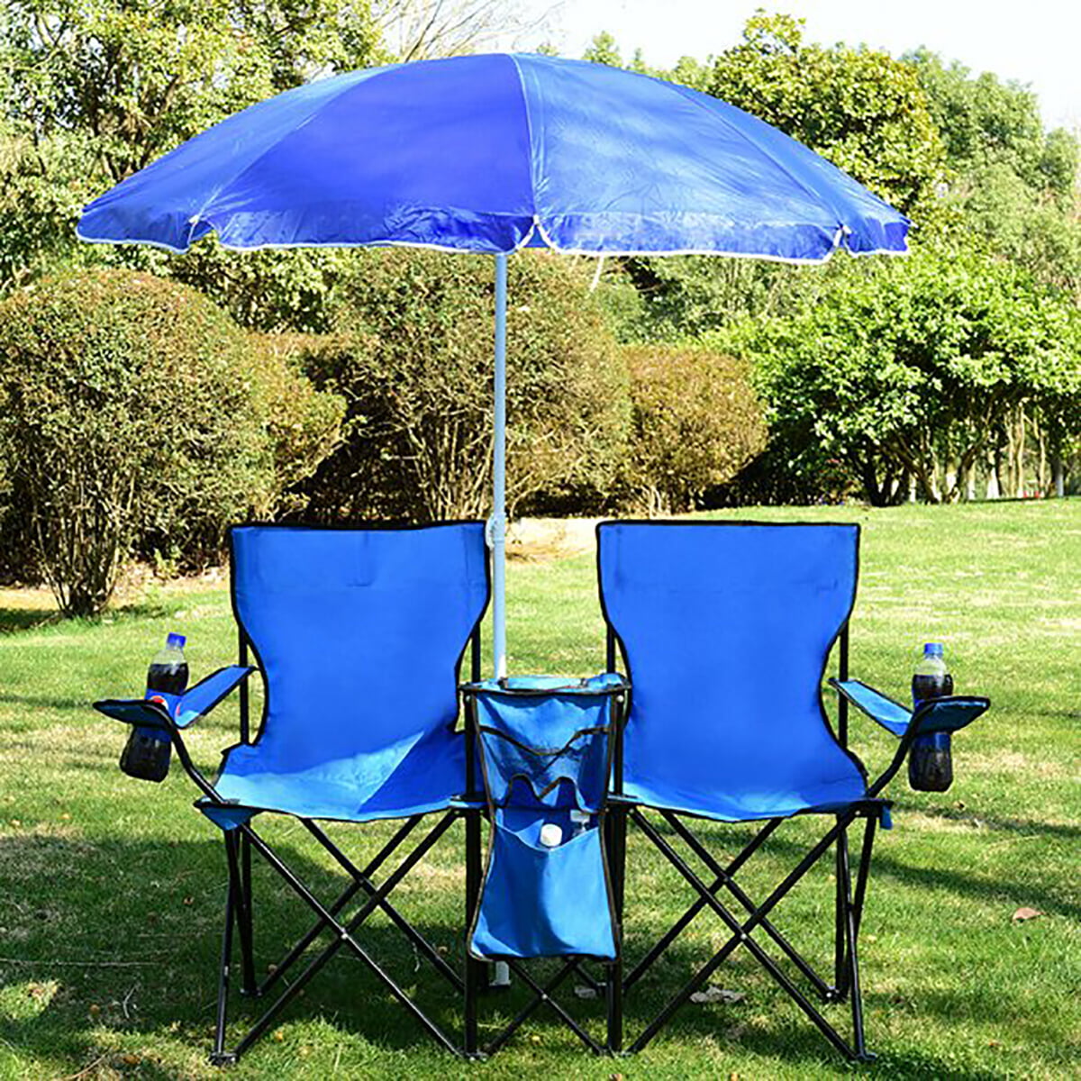 Double Folding Chair, Portable Camping Chair with