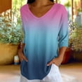 thumbnail image 5 of Gswybco 3/4 Sleeve Shirts for Women Casual Print Loose T-Shirt Dressy Blouse Sporty Business Work Pullover Tops V-Neck Tunic Tops, 5 of 6