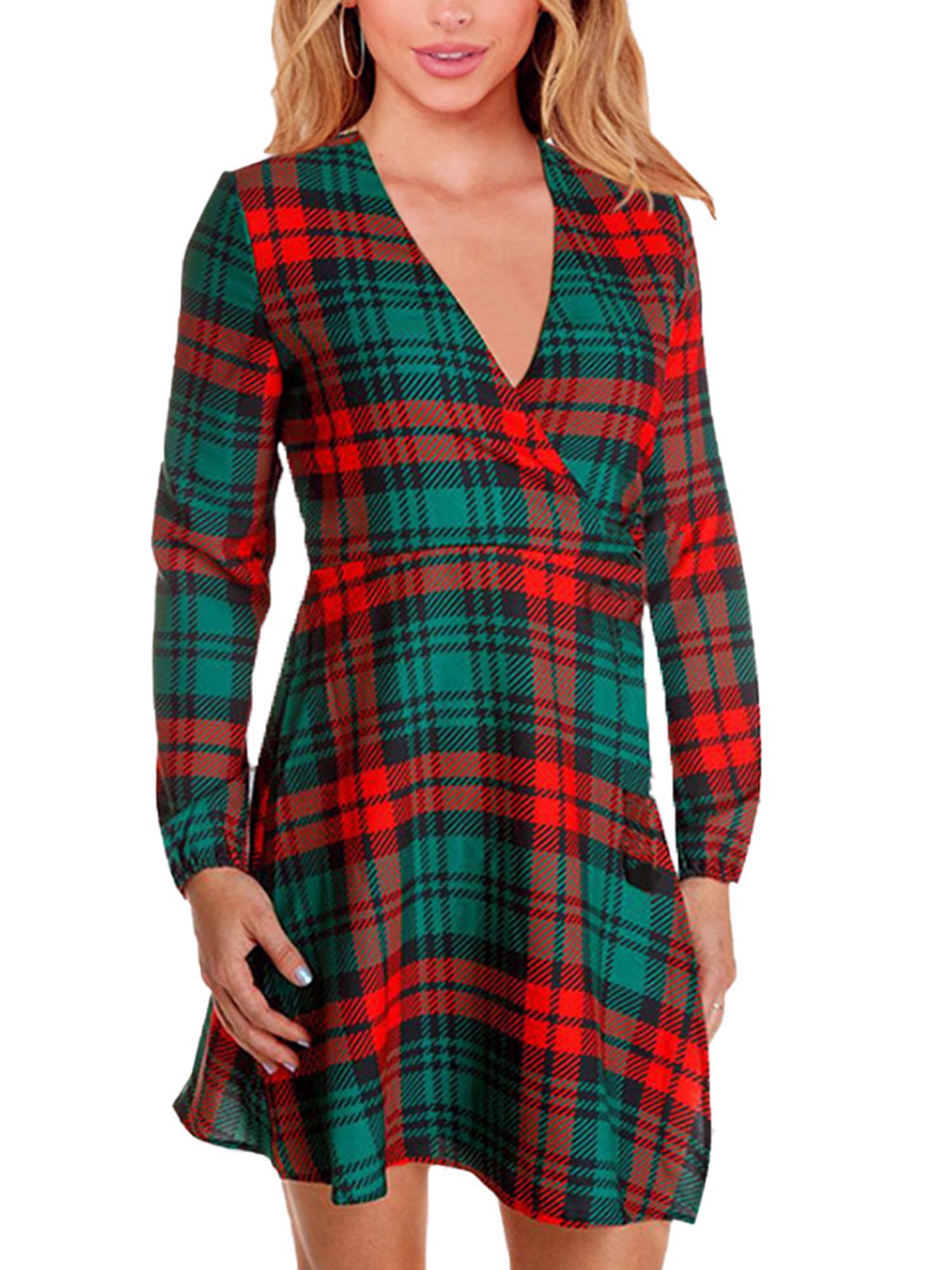 tartan christmas dress womens