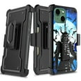 thumbnail image 1 of DALUX Card Holster Kickstand Phone Case Compatible with Iphone 13 (2021) 6.1 inch - Blue Crow Warrior, 1 of 3