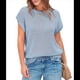 thumbnail image 1 of Top de Crochet con Cuello Redondo y Corta para Mujer, Azul , Talla S, 1 of 8