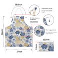 thumbnail image 7 of Pioneer Flower Floral Print Pattern Apron-Garden Aprons for Women with Pockets-Cotton Linen Waterproof Kitchen Cooking Gardening Aprons Adjustable for Kitchen,Cooking,BBQ and Salon 33x27 Inch, 7 of 7