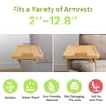 thumbnail image 2 of Graflsoa Adjustable Wooden Sofa Armrest Tray with Anti-Slip Silicone, Portable Clip-On Table for Snacks, Drinks, and Remote Control, Space-Saving Design for Small Spaces., 2 of 6