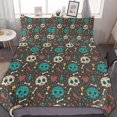 thumbnail image 1 of HAHDAXIA Skull Cute Pattern Bedding Solid Comforter Set for All Seasons,3 Pieces(1 Comforter+2 Pillowcases),Soft Microfiber Bedding Set Queen(90"x90"), 1 of 7