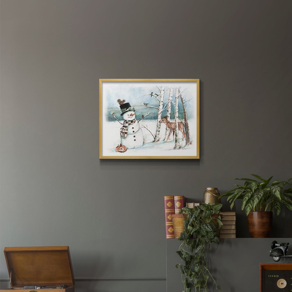 Snow Friends by Ruane Manning - Restickable Framed Giclée Print