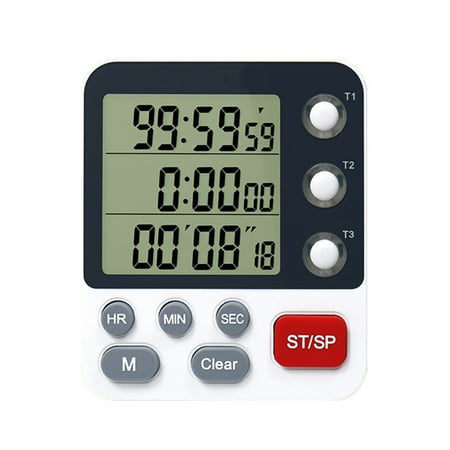 

Digital Kitchen Timer With Memory Function Large LCD Display 3 Independent Timing Time Manager for Cooking Exercise New