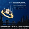 thumbnail image 2 of Gem Stone King 18K Yellow Gold Plated Silver Peach Morganite and Blue Sapphire Filigree Style 3 Stone Ring for Women (2.11 Cttw, Oval 8X6MM and 6X4MM) (Size 9), 2 of 6