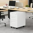 thumbnail image 2 of 3 Drawer File Cabinet with Lock and 4 Keys, Mobile Metal Filing Cabinet, File Cabinets for Home Office, Under Desk, Pre-Assembly, File Drawer, Letter/Legal/A4 Hanging File Folders, 2 of 17