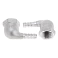 thumbnail image 1 of Accesorios de manguera en forma de espina de acero inoxidable 304 Unique Bargains 5/16" OD 3/8" BSPT conector de codo de 90 grados para aire, agua, aceite, gas, combustible, 2 piezas tono plateado, 1 of 1