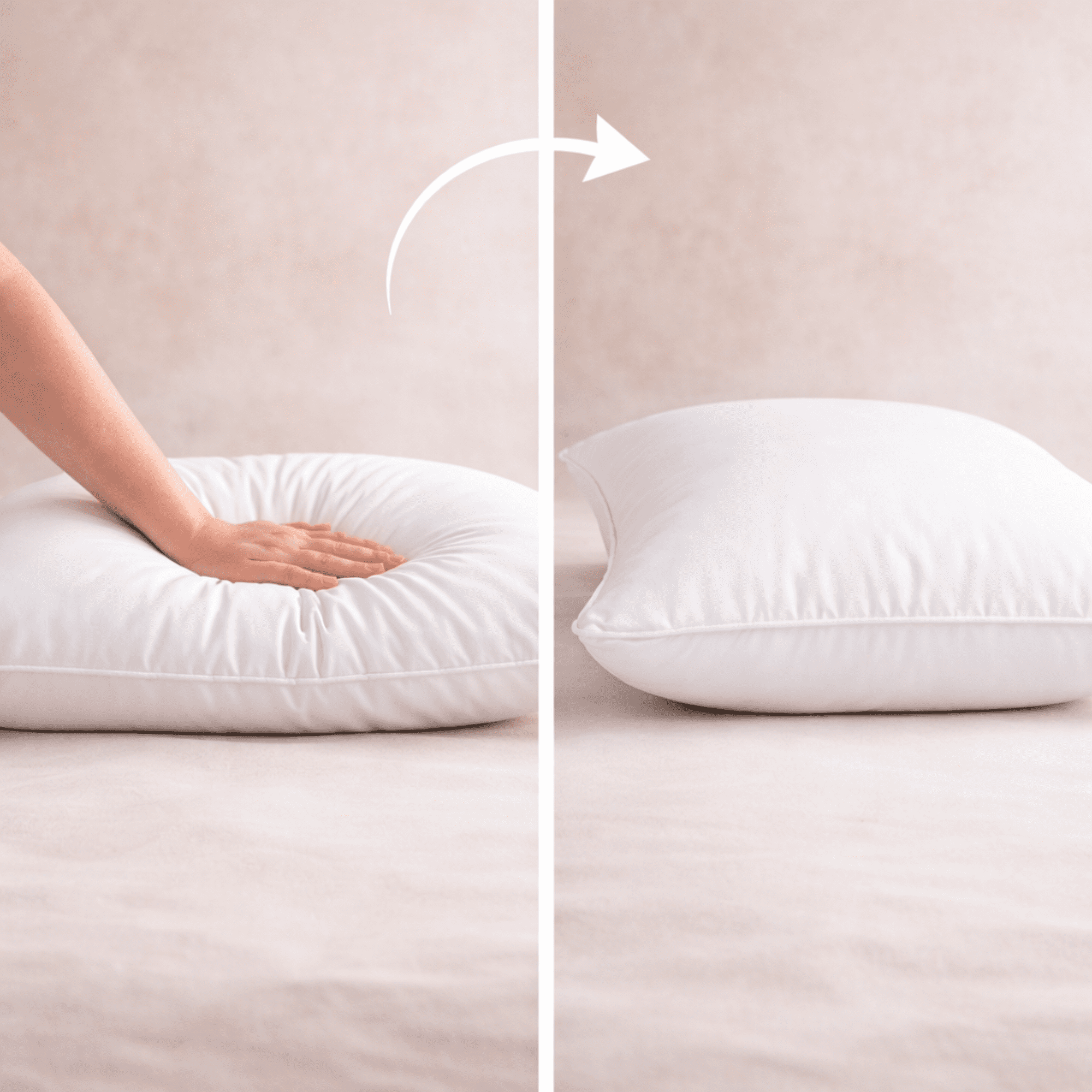 East Coast Bedding 100% White Down Luxury Pillow, 600 Fill Power, 300 Thread Count Cotton Shell, RDS Certified, Medium/Firm Loft, Standard
