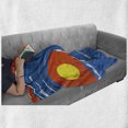 thumbnail image 6 of Ride the Wave Soft Flannel Fleece Throw Blanket, Man Surfing in Giant Ocean Waves Retro Sports Poster Print, Cozy Plush for Indoor and Outdoor Use, 60" x 80", Violet Blue Scarlet, by Ambesonne, 6 of 6