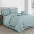 thumbnail image 7 of Lux Decor Collection Queen Seersucker Bedding Comforter Set – All-Season 10 Piece Bed in a Bag Includes Comforter, Sheets, Pillow Shams, Bed Skirt & Decorative Pillows for Ultimate Comfort, Aqua Blue, 7 of 7