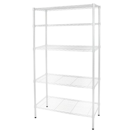 Hyper Tough 5-Tier Wire Storage Shelves, 36" W x 16" D x 72" H, 1750 lb Load Capacity, White