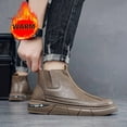 thumbnail image 2 of Men'S Fleece-Lined Warm Work Boots, Winter Trendy Chelsea Ankle Boots with Side Zipper, Outdoor Sports Cold-Resistant Fleece-Lined Shoes, Stylish Versatile Work Boots, 2 of 8