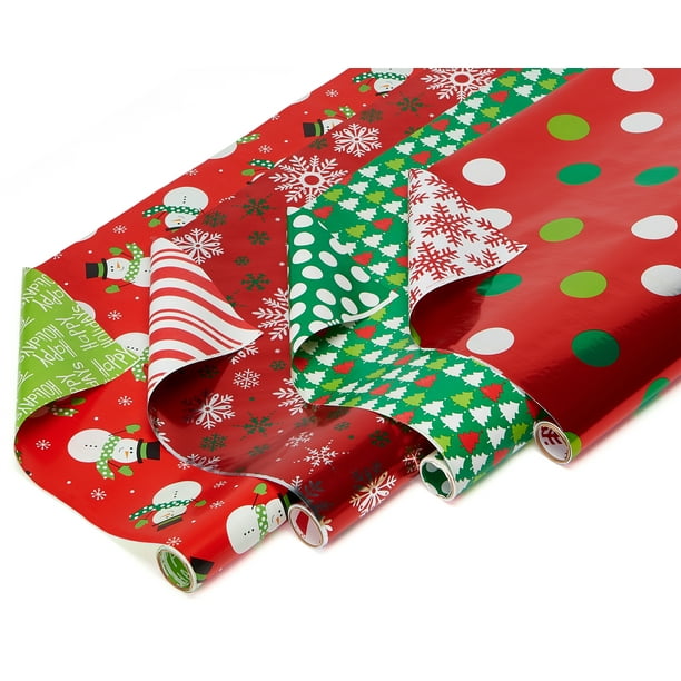 American Greetings Christmas Paper and Foil Reversible Wrapping Paper