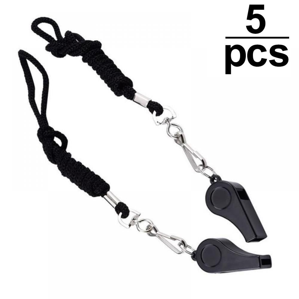 5 packs Professional Sports Whistle with Lanyard, Very Loud Pealess