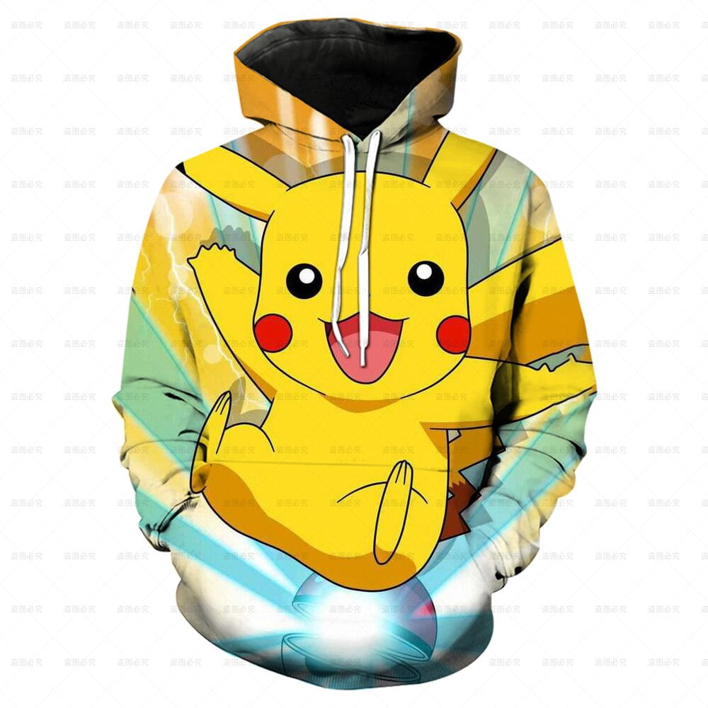 Pokemon enfants dessin anime impression sweats a capuche manteau Pikachu automne enfants garcons et filles a capuche Harajuku sweat 4 5 6 7 8 9 14 ans Walmart