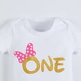 thumbnail image 5 of IBTOM CASTLE Toddler Baby Girls Cake Smash First Birthday Outfits Polka Dots Romper Tulle Dress Mouse Ear Princess Clothes 1 Year Hot Pink Dots, 5 of 8