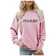 thumbnail image 2 of Women Sweatshirt Sweat Shirts Women Long Sleeve Pullover for Women Light Pink Sweatshirts for Women Winter Clothes Workout Wear, 2 of 3