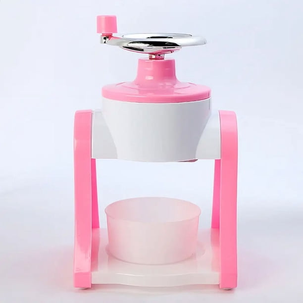 Máquina de afeitar de hielo y conos de nieve rosa - Trituradora de hielo portátil premium y máquina de hielo raspado con bandejas - Sin BPA