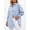 Blue, variant on Women's Striped Button-Down Shirt – Relaxed Fit Blouse with Smocked Cuffs & Pocket