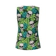 thumbnail image 6 of Goofa Skull and Palm Leaves Printed Womens Workout Tops for Women Sleeveless Yoga Shirts Athletic Running Tank Tops Sleeveless Gym Clothes Workout Apparel-Small, 6 of 9