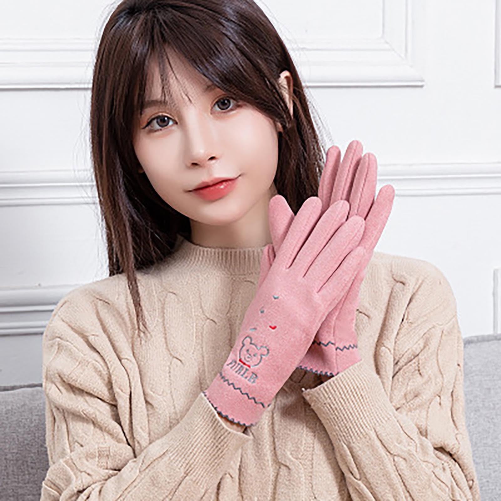 winter Gloves,Womens winter Outdoor Plus Velvet Thicken Keep Warm Casual Windproof Gloves