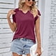 thumbnail image 5 of Camisa de manga corta de color puro para mujer, Camisa de manga corta para mujer, Camisa de manga fruncida para mujer, Camisa de manga corta, Diseño fácil de usar, 5 of 8