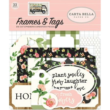 - Spring Market Ephemera Cardstock Die-Cuts 33/Pkg-Frames & Tags