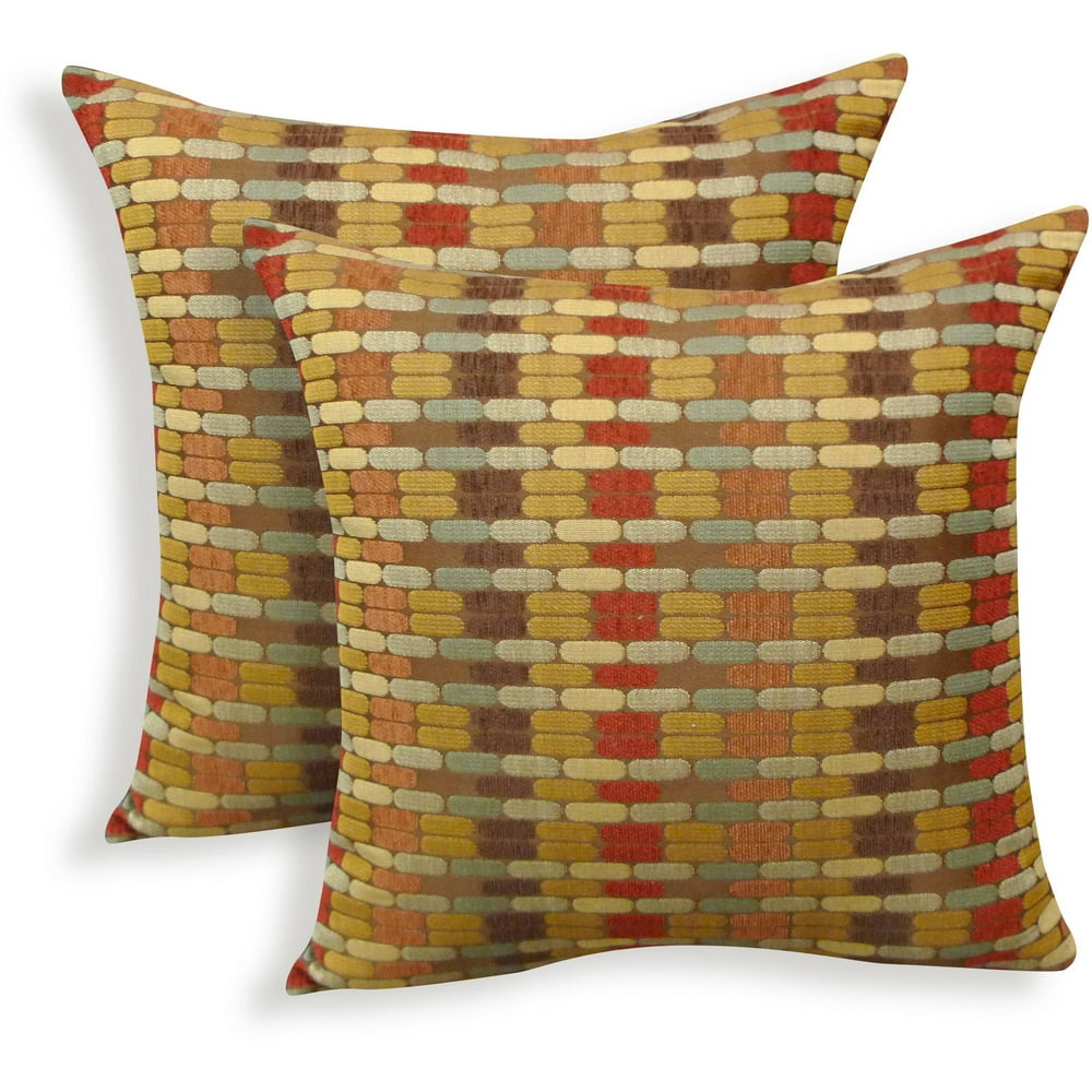 Better Homes and Gardens Golden Bricks Decorative Throw Pillow, 18" x
