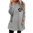 thumbnail image 1 of Gibobby Sudaderas con cremallera Sudadera con capucha de felpa con bolsillo y manga larga holgada con cuello redondo y estampado de amor para mujer (Gris, L), 1 of 5