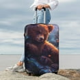thumbnail image 7 of Hirioo Lazy Stone Bear for Elasticity Suitcase Cover (No luggage Included) Durable Luggage Protector Fits 18-32 Inch Luggage-Small, 7 of 7