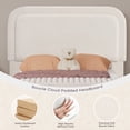 thumbnail image 3 of Brafabhome Queen Size Bed Frame with Round Corner Headboard, Soft Boucle Cloud Upholstered Fluffy Platform Bed with Bump-Proof Edge Footboard for Adults, No Box Spring Needed | Beige, 3 of 9