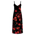 thumbnail image 3 of qucoqpe Womens Summer Sundress Fashion Casual Floral Printed Sleeveless V Neck Flowy Maxi Long Dress Beach Vacation Spaghetti Strap Dress, 3 of 5