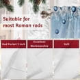 thumbnail image 7 of Christmas Tree Navy Ball Valances for Windows, 54 x 18in, White Pine Branch Winter Snowflakes Blue Rod Pocket Kitchen Valance Curtain Light Filtering Window Treatments for Living Room Bedroom, 7 of 7