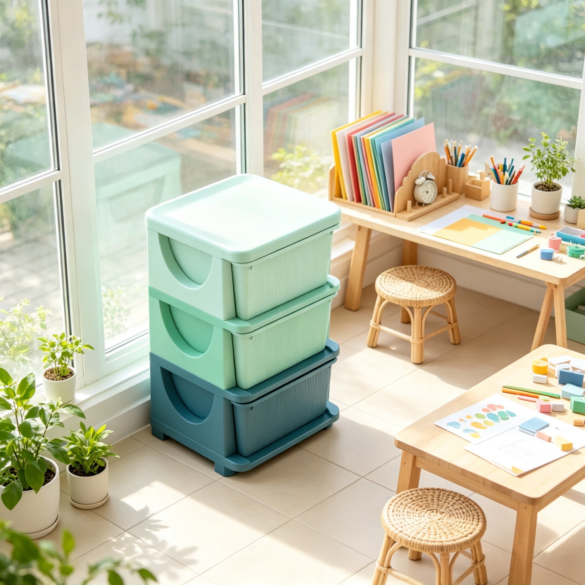 3-Drawer Toy Storage Cubby with 16L Capacity for Kids Bedroom