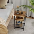 VASAGLE 3Tier End Table Nightstands Set of 2 Side Table with Storage