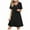 Black, variant on Casual Dresses for Women, Women Summer V-Neck Solid Color Casual High Waisted Short Sleeve Dress(White,L)