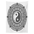 thumbnail image 3 of Ambesonne Japanese Tablecloth Rectangular Table Cover, Ying Yang, 52"x70", Black White, 3 of 4