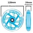 thumbnail image 1 of 1Pair 120mm Children Scooter LED Lights Flashing Wheels with Bearings Front/Rear LED Flashing Scooter Wheels,Blue, 1 of 6