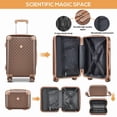 thumbnail image 6 of Joyway 3 Piece Luggage Set with Spinner Wheels Carry-On Suitcase Makeup Case and Crossbody Bag, 6 of 7