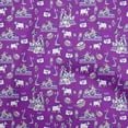thumbnail image 1 of oneOone Cotton Poplin Violet Fabric Kalamkari Traditional Sewing Material Print Fabric By The Yard 56 Inch Wide, 1 of 5