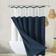 thumbnail image 5 of Accesorios de baño 3 en 1: cortina de ducha tejida y forro transparente con 12 ganchos de acero inoxidable de doble cara para baño, cortina de ducha de poliéster resistente., 5 of 6